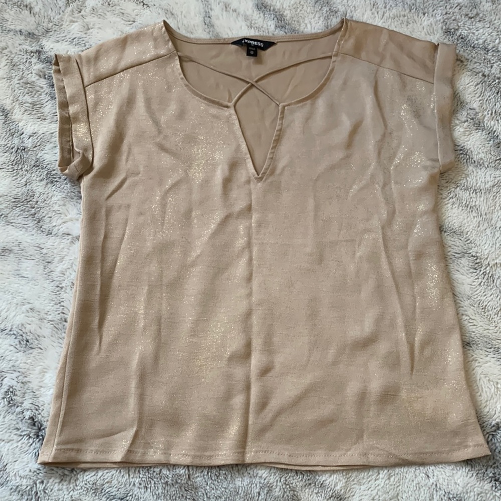 Express gold shimmer top
